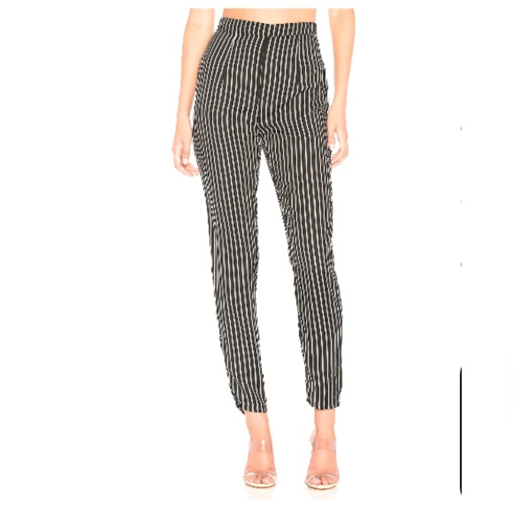 About Us Black and White Striped Pants XS